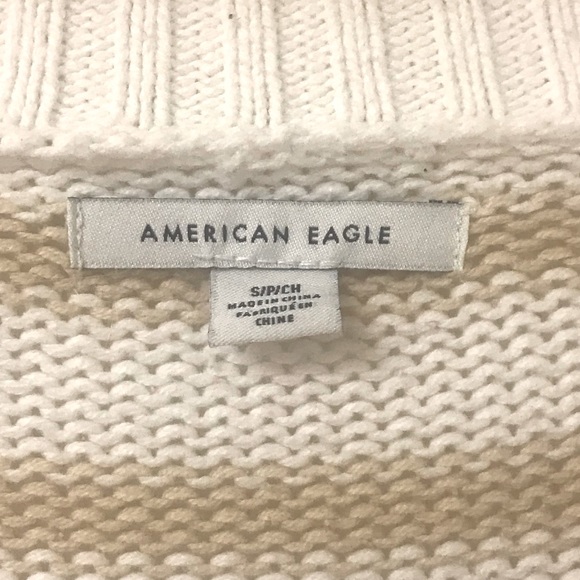American Eagle V-Neck Striped Crop Sweater Sz Sm - Picture 5 of 6